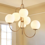 Load image into Gallery viewer, Metal Glass Gooseneck Chandeliers
