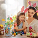 Load image into Gallery viewer, Lighted Birch Tree with 24 Pieces Easter Egg Ornaments