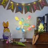 Load image into Gallery viewer, Lighted Birch Tree with 24 Pieces Easter Egg Ornaments