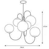 Load image into Gallery viewer, Metal Glass Gooseneck Chandeliers