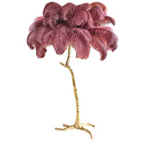 Load image into Gallery viewer, Luxury Ostrich Feather Brass Floor Lamp
