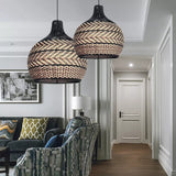 Load image into Gallery viewer, Minimalism Rattan Ceiling Light Fixture Woven Pendant Lampshade