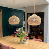 Load image into Gallery viewer, Handmade Rattan Lampshade Wicker Lamp Rustic Pendant Light