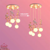 Load image into Gallery viewer, Pink Glass Ball Led Pendant Lights Children Living Room Decoration Hanging Lamp