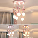 Load image into Gallery viewer, Pink Glass Ball Led Pendant Lights Children Living Room Decoration Hanging Lamp