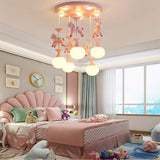 Load image into Gallery viewer, Pink Glass Ball Led Pendant Lights Children Living Room Decoration Hanging Lamp
