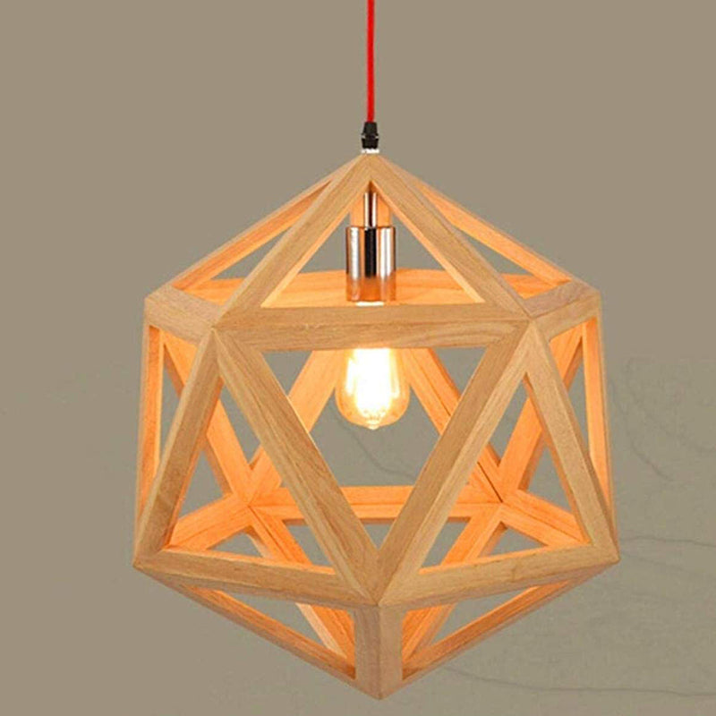Demolights Nordic Loft Style Geometric Wooden Modern Droplight