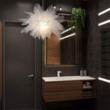 Load image into Gallery viewer, White Fabric Cloth Flower Pendant Light Fixture Nordic Hanging Ceiling Lamp