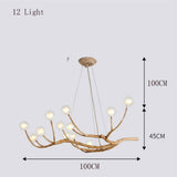 Load image into Gallery viewer, Nordic Rustic Tree Branch Hanging Chandelier with Bubble Glass lighting