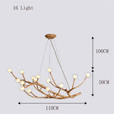 Load image into Gallery viewer, Nordic Rustic Tree Branch Hanging Chandelier with Bubble Glass lighting