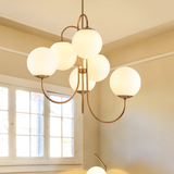 Load image into Gallery viewer, Metal Glass Gooseneck Chandeliers
