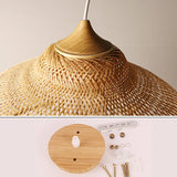 Load image into Gallery viewer, Bamboo Drum Hanging Ceiling Lights Woven Chandelier Lamp Shades