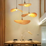 Load image into Gallery viewer, Bamboo Lotus Leaf Shaped Pendant Light