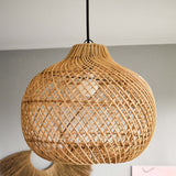 Load image into Gallery viewer, Handmade Rattan Lampshade Wicker Lamp Rustic Pendant Light