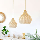Load image into Gallery viewer, Round Handmade Rattan Lampshade Rustic Wicker Boho Lamp