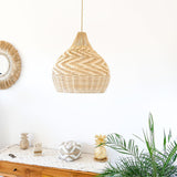 Load image into Gallery viewer, Round Handmade Rattan Lampshade Rustic Wicker Boho Lamp