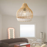 Load image into Gallery viewer, White Thread Bamboo Pendant Light Lamp Shade