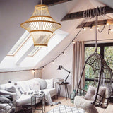 Load image into Gallery viewer, Bamboo Chandelier Retro Lantern Lamp Weaving Pendant Light Shade