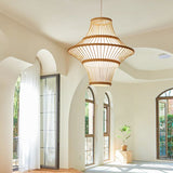 Load image into Gallery viewer, Bamboo Chandelier Retro Lantern Lamp Weaving Pendant Light Shade