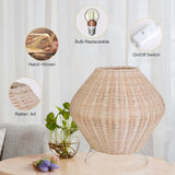 Load image into Gallery viewer, Rattan Weaving Table Lamp Eye-Caring Handmade Reading Light Decoration