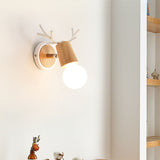 Load image into Gallery viewer, White Wooden Elk Wall Lamp Bedside Lamp