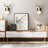 Load image into Gallery viewer, White Wooden Elk Wall Lamp Bedside Lamp