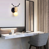 Load image into Gallery viewer, White Wooden Elk Wall Lamp Bedside Lamp