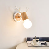 Load image into Gallery viewer, White Wooden Elk Wall Lamp Bedside Lamp