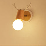 Load image into Gallery viewer, White Wooden Elk Wall Lamp Bedside Lamp