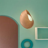 Load image into Gallery viewer, Shell Plug In Wall Sconce Wood Lampshade Art Sconce Light