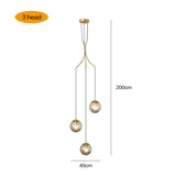 Load image into Gallery viewer, Glass Pendant Light Bubble Spiral Staircase Ball Brass Chandelier
