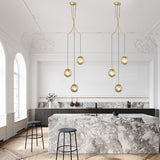 Load image into Gallery viewer, Glass Pendant Light Bubble Spiral Staircase Ball Brass Chandelier