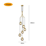 Load image into Gallery viewer, Glass Pendant Light Bubble Spiral Staircase Ball Brass Chandelier