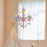 Load image into Gallery viewer, Macaron Crystal Chandelier European Candle Pendant Light Cartoon Princess Room