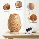 Load image into Gallery viewer, Bamboo Weaving Table Lamp Eye-Caring Bedroom Bedside Night Light