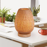 Load image into Gallery viewer, Bamboo Weaving Table Lamp Eye-Caring Bedroom Bedside Night Light