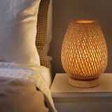 Load image into Gallery viewer, Bamboo Weaving Table Lamp Eye-Caring Bedroom Bedside Night Light