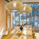 Load image into Gallery viewer, Wood Pendant Light Globe Wooden Light Fixture