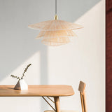 Load image into Gallery viewer, Bamboo Cloak Pendant Light Wicker Chandelier