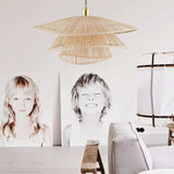 Load image into Gallery viewer, Bamboo Cloak Pendant Light Wicker Chandelier