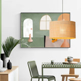 Load image into Gallery viewer, Japanese Style Pendant Light Bamboo Lantern Pendant Lamp