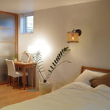 Load image into Gallery viewer, Rattan Plug In Wall Sconce Wicker Wall Light