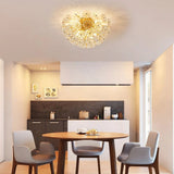 Load image into Gallery viewer, Luxury Crystal Flowers Starburst Ceiling Light Modern Flush Mount Ceiling Lamp
