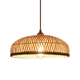 Load image into Gallery viewer, Bamboo Strip Bowl Cage Pendant Lampshade