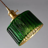 Load image into Gallery viewer, Green Ripple Glass Hanging Light Fixture