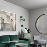 Load image into Gallery viewer, Green/Clear Glass Globe Wall Sconce Lamp Minimalist