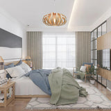 Load image into Gallery viewer, Bamboo Wicker Pumpkin Shade Pendant Light