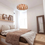Load image into Gallery viewer, Bamboo Wicker Pumpkin Shade Pendant Light