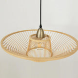 Load image into Gallery viewer, Bamboo Hand-Made Ceiling Lamp with Saucer Shade Modern