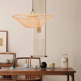Load image into Gallery viewer, Bamboo Hand-Made Ceiling Lamp with Saucer Shade Modern